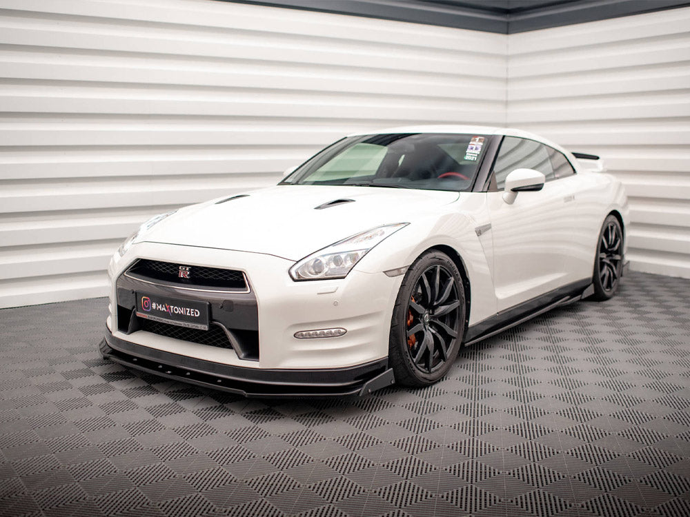 Maxton Design Front Splitter + Flaps Nissan GTR R35 1st Facelift - NI-GTR-4F2-FD1G+FSF - Image 2