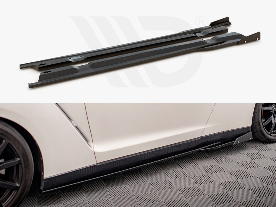SIDE SKIRTS DIFFUSERS + FLAPS NISSAN GTR R35 FACELIFT