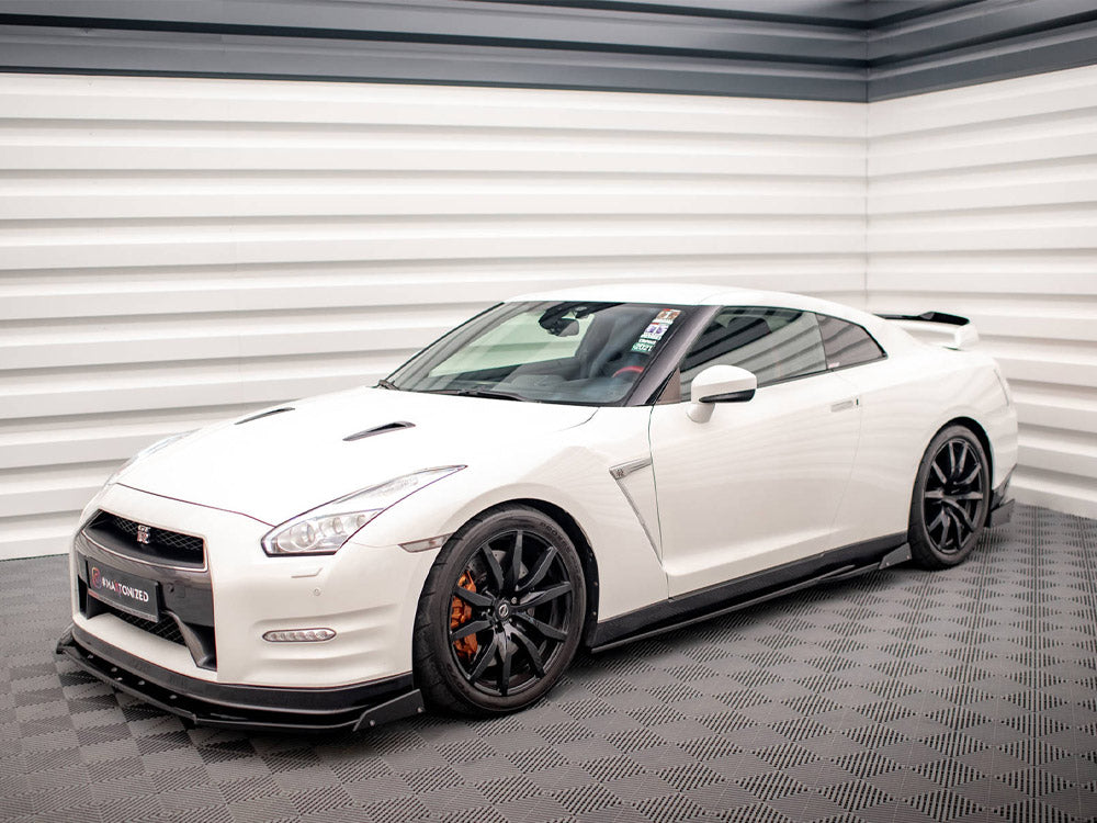 Maxton Design Side Skirts Diffusers + Flaps Nissan GTR R35 1st Facelift - NI-GTR-4F2-SD1G+SF - Image 2