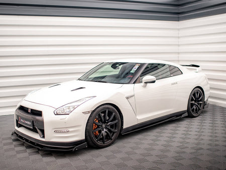 Maxton Design Side Skirts Diffusers + Flaps Nissan GTR R35 1st Facelift - NI-GTR-4F2-SD1G+SF - Image 2