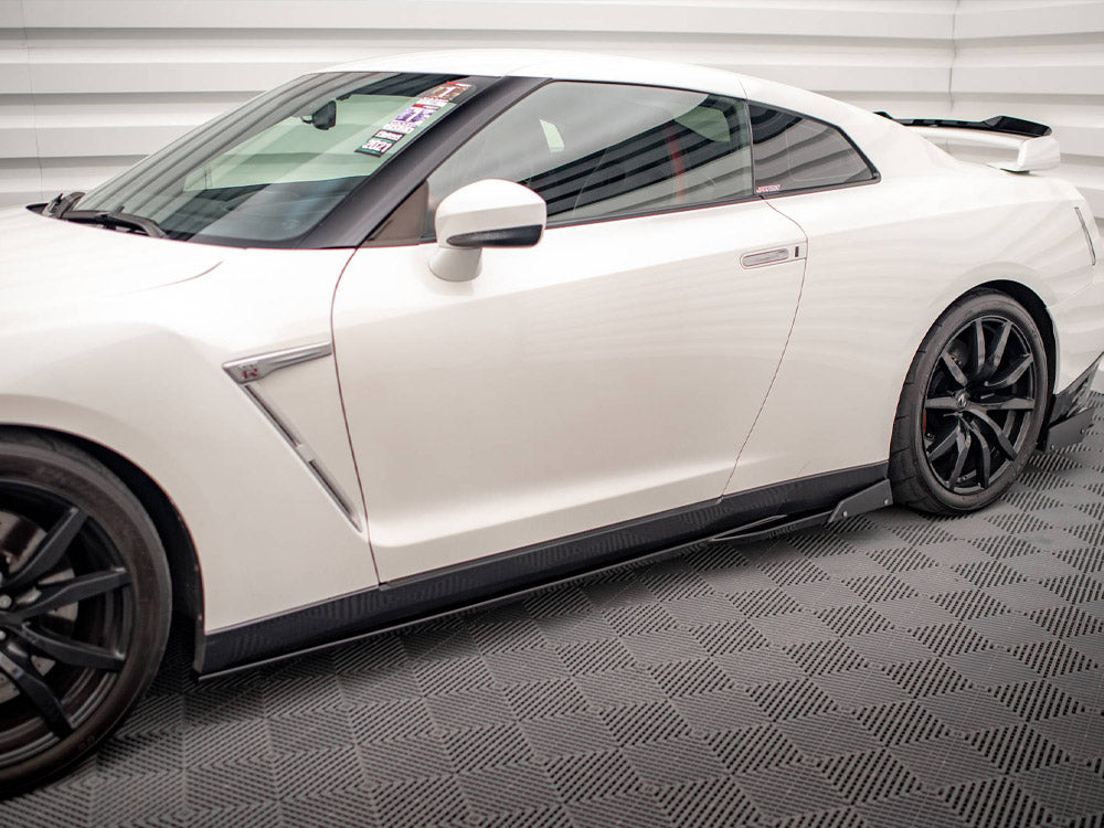 Maxton Design Side Skirts Diffusers + Flaps Nissan GTR R35 1st Facelift - NI-GTR-4F2-SD1G+SF - Image 3