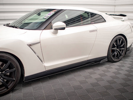 Maxton Design Side Skirts Diffusers + Flaps Nissan GTR R35 1st Facelift - NI-GTR-4F2-SD1G+SF - Image 3