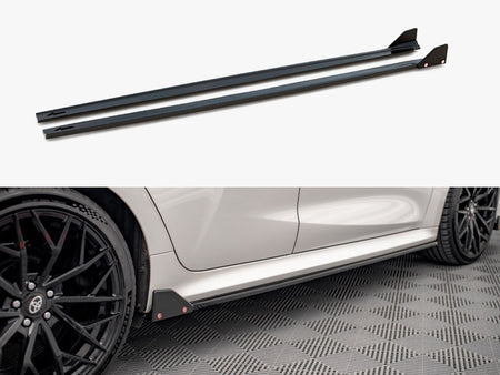 Maxton Design Side Skirts Diffusers V.1 + Flaps Toyota Yaris Mk4 - TO-YA-4-SD1G+SF - Image 1
