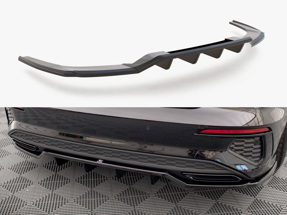 Maxton Design Central Rear Splitter (Vertical Bars) Audi A3 S-Line Sedan 8Y - AU-A3-8Y-SLINE-S-RD1G+RD2G - Image 1