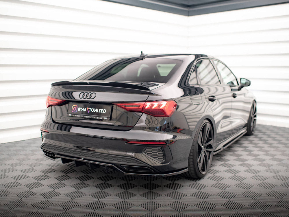 Maxton Design Central Rear Splitter (Vertical Bars) Audi A3 S-Line Sedan 8Y - AU-A3-8Y-SLINE-S-RD1G+RD2G - Image 2