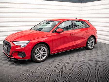 Maxton Design Street PRO Side Skirts Diffusers + Flaps Audi A3 8Y - AUA38YCNC-SD1B+SF1G - Image 2