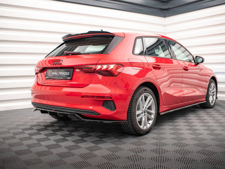 Maxton Design Central Rear Splitter (Vertical Bars) Audi A3 Sportback 8Y - AU-A3-8Y-RD1G+RD2G - Image 2