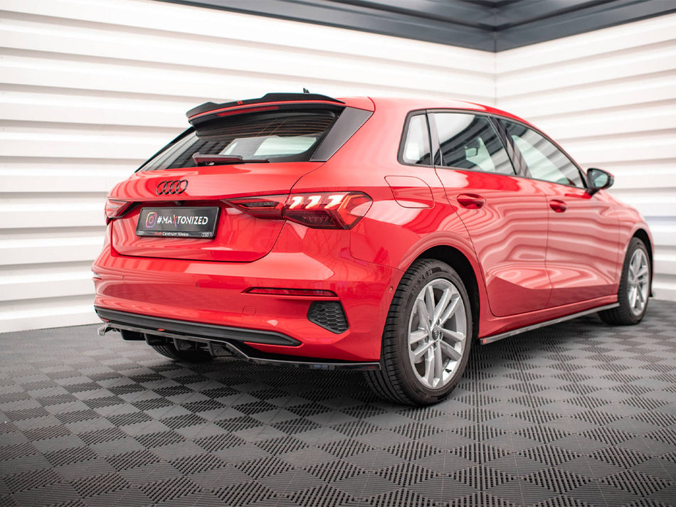 Maxton Design Central Rear Splitter (Vertical Bars) Audi A3 Sportback 8Y - AU-A3-8Y-RD1G+RD2G - Image 2