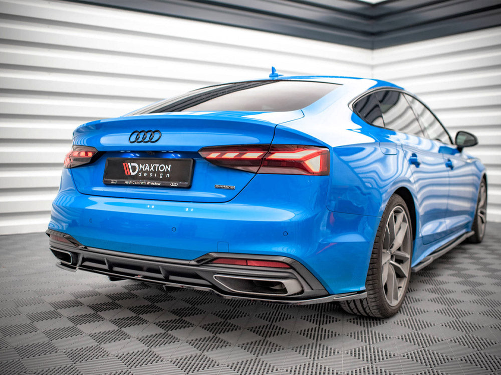 Maxton Design Central Rear Splitter (Vertical Bars) Audi A5 S-Line F5 Facelift - AU-A5-2F-SLINE-SB-RD1G+RD2G - Image 2