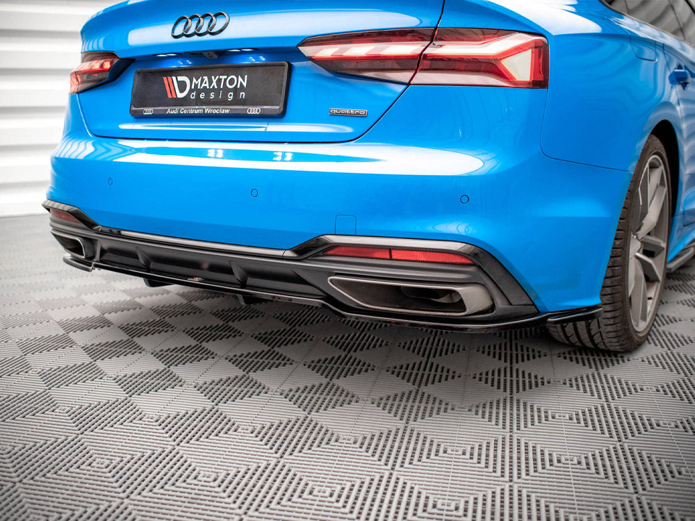 Maxton Design Central Rear Splitter (Vertical Bars) Audi A5 S-Line F5 Facelift - AU-A5-2F-SLINE-SB-RD1G+RD2G - Image 3