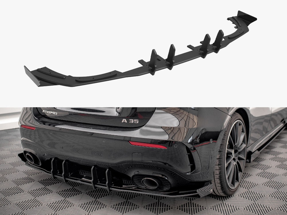 Maxton Design Street PRO Rear Valance + Flaps Mercedes A35 AMG Hatchback Aero Pack W177 - MEA17735CNC-RS1B+RSF1G - Image 1