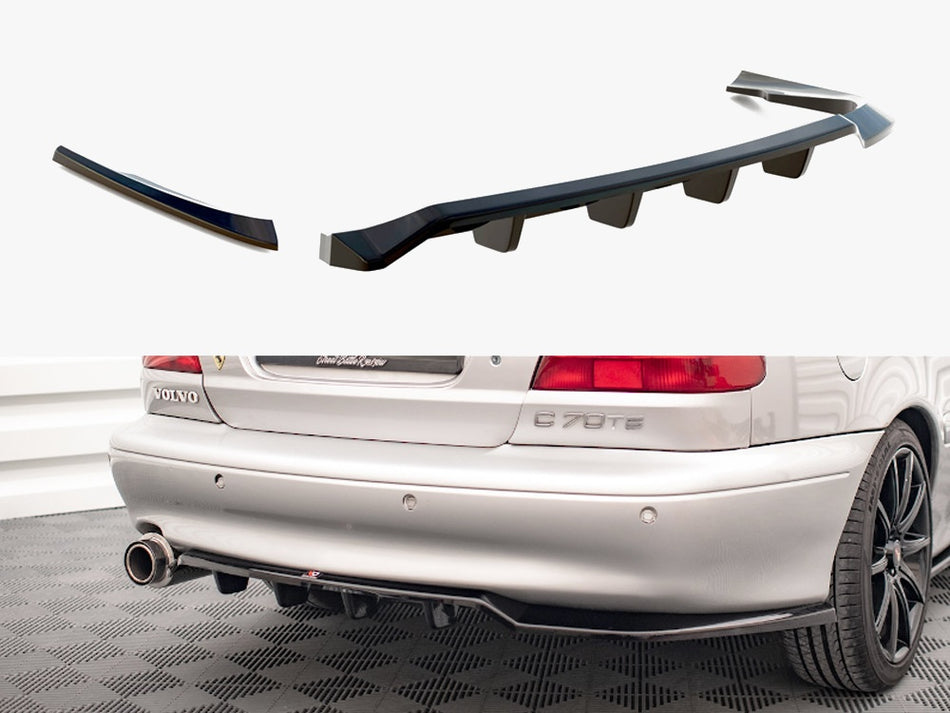 Maxton Design Central Rear Splitter (Vertical Bars) Volvo C70 Mk1 - VO-C70-1-RSD1G+RD1G - Image 1