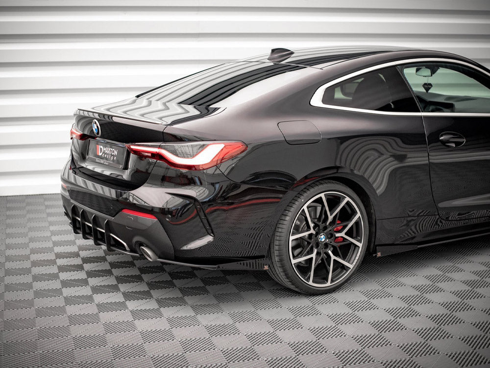 Maxton Design Street Pro Rear Side Splitters + Flaps BMW 4 M-Pack G22 / G23 / G22 Facelift / G23 Facelift - BM4G22MPACKCNC-RSD1B+RSF1G - Image 2