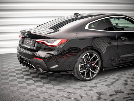 Maxton Design Street Pro Rear Side Splitters + Flaps BMW 4 M-Pack G22 / G23 / G22 Facelift / G23 Facelift - BM4G22MPACKCNC-RSD1B+RSF1G - Image 2