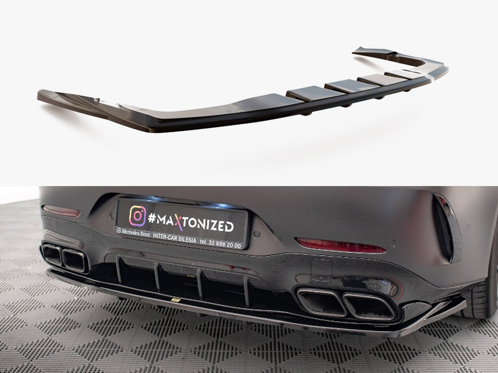 Maxton Design Rear Splitter (Vertical Bars) Mercedes AMG GT 63S 4-door Coupe Aero - ME-GT-4D-AMG-RD1G+RD2G - Image 1