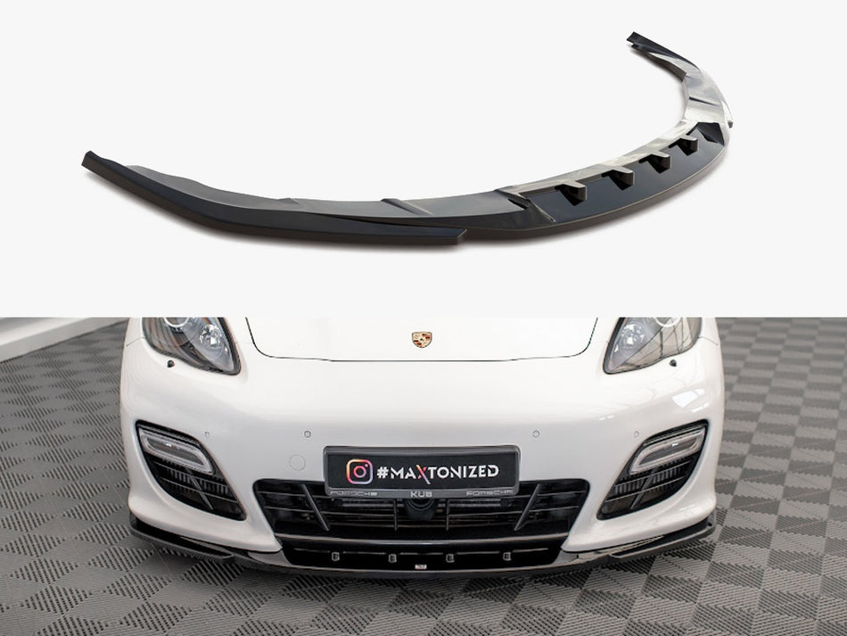 Maxton Design Front Splitter V.2 Porsche Panamera Turbo Sport Design Package 970 - PO-PA-970-TURBO-FD2G - Image 1