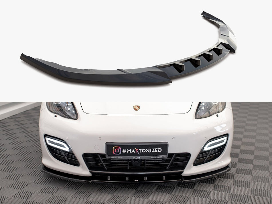Maxton Design Front Splitter V.1 Porsche Panamera Turbo Sport Design Package 970 - PO-PA-970-TURBO-FD1G - Image 1