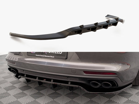 Maxton Design Rear Splitter (Vertical Bars) Porsche Panamera Turbo S E-Hybrid / Panamera E-Hybrid / Panamera 4S 971 - PO-PA-971-H-RD1G+RD2G - Image 1
