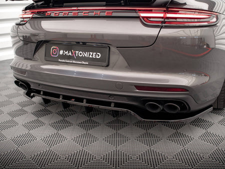 Maxton Design Rear Splitter (Vertical Bars) Porsche Panamera Turbo S E-Hybrid / Panamera E-Hybrid / Panamera 4S 971 - PO-PA-971-H-RD1G+RD2G - Image 3