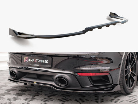 Maxton Design Rear Splitter (Vertical Bars) Porsche 911 Turbo S 992 - PO-911-992-TURBO-S-RD1G+RD2G - Image 1