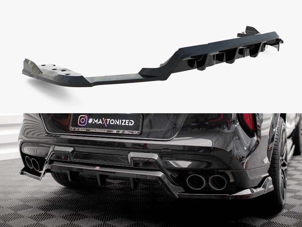 Maxton Design Central Rear Splitter (Vertical Bars) BMW X6 M F96 - BM-X6-F96-M-RD1G+RD2G - Image 1