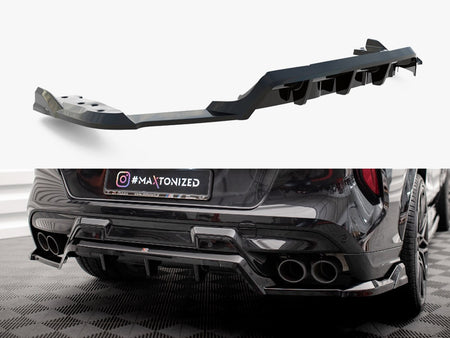 Maxton Design Central Rear Splitter (Vertical Bars) BMW X6 M F96 - BM-X6-F96-M-RD1G+RD2G - Image 1