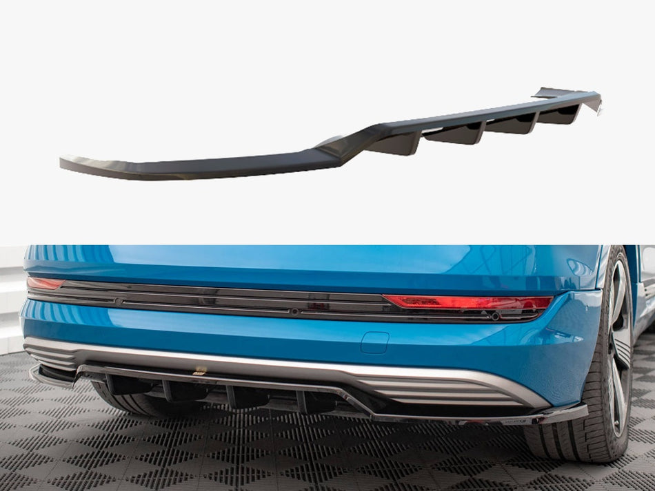 Maxton Design Central Rear Splitter (Vertical Bars) Audi e-Tron - AU-ETRON-1-RD1G+RD2G - Image 1