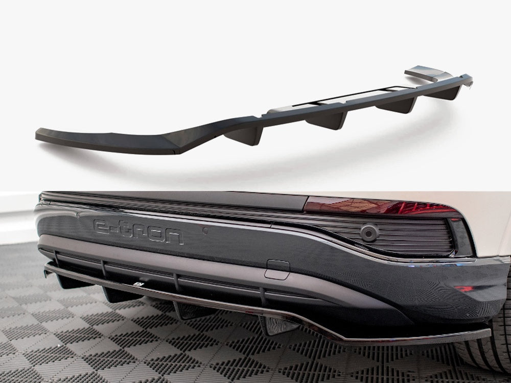 Maxton Design Central Rear Splitter (Vertical Bars) Audi Q4 e-Tron Sportback Mk1 - AU-Q4-ETRON-1-SB-RD1G+RD2G - Image 1