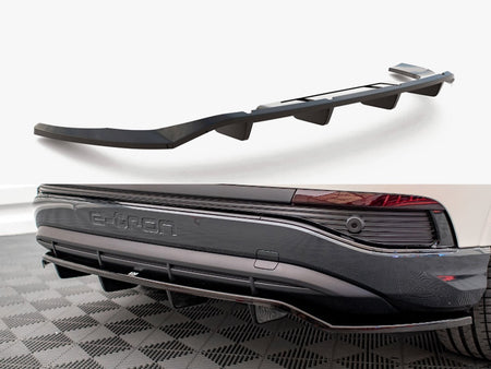 Maxton Design Central Rear Splitter (Vertical Bars) Audi Q4 e-Tron Sportback Mk1 - AU-Q4-ETRON-1-SB-RD1G+RD2G - Image 1