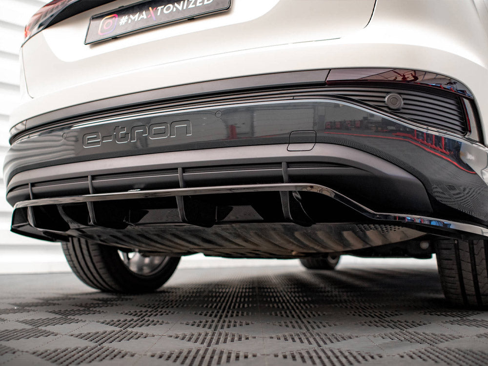 Maxton Design Central Rear Splitter (Vertical Bars) Audi Q4 e-Tron Sportback Mk1 - AU-Q4-ETRON-1-SB-RD1G+RD2G - Image 4