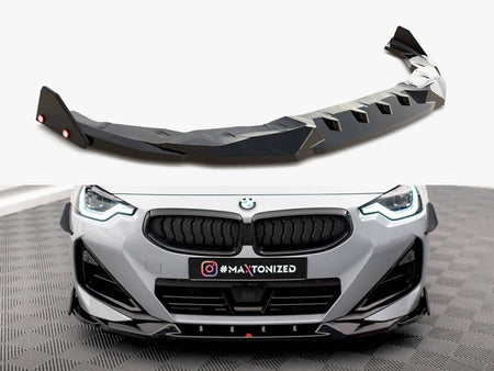 Maxton Design Front Splitter V.2 + Flaps BMW 2 Coupe M-Pack / M240i G42 - BM-2-42-MPACK-FD2G+FSF1B - Image 1