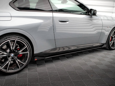 Maxton Design Street PRO Side Skirts Diffusers + Flaps BMW 2 Coupe M-Pack / M240i G42 - BM242MPACKCNC-SD1B+SF1G - Image 4