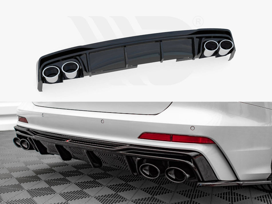 MAXTON DESIGN Rear Valance + Exhaust Ends Imitation Audi S6 / A6 S-Line C8