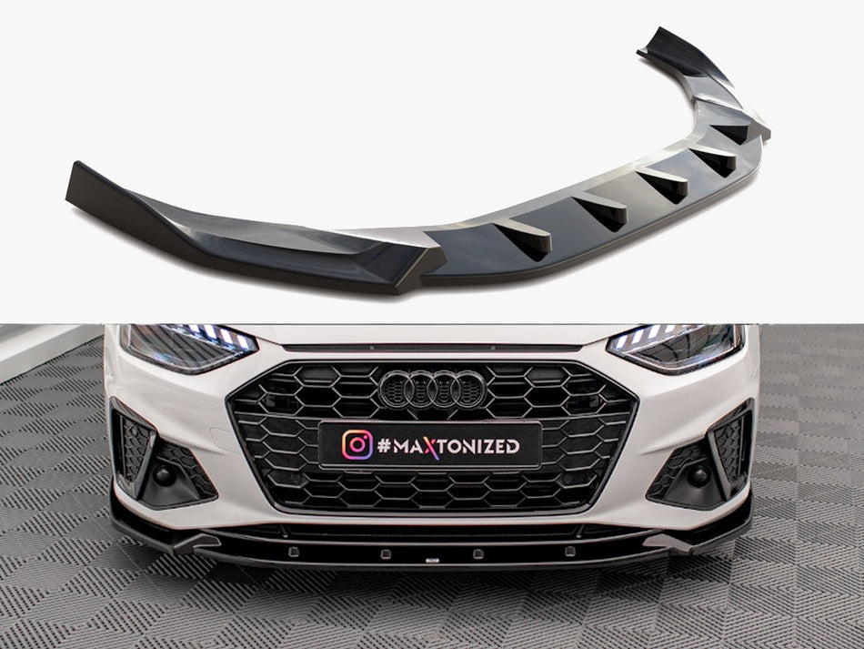 Maxton Design Front Splitter V.1 Audi A4 S-Line / S4 B9 Facelift - AU-A4-B9F-SLINE-FD1G - Image 1