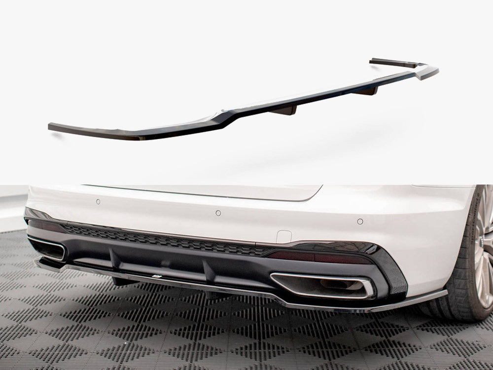 Maxton Design Central Rear Splitter (Vertical Bars) Audi A4 S-Line B9 Facelift - AU-A4-B9F-SLINE-RD1G+RD2G - Image 1