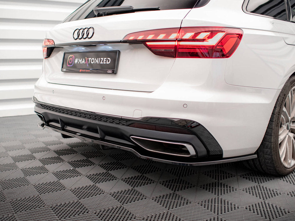 Maxton Design Central Rear Splitter (Vertical Bars) Audi A4 S-Line B9 Facelift - AU-A4-B9F-SLINE-RD1G+RD2G - Image 3