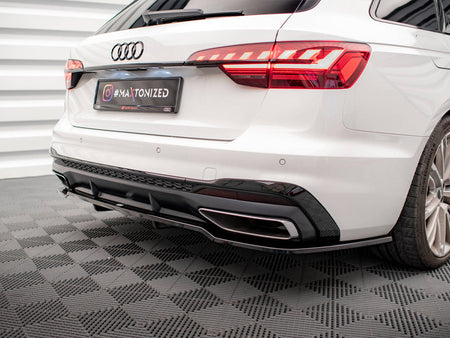 Maxton Design Central Rear Splitter (Vertical Bars) Audi A4 S-Line B9 Facelift - AU-A4-B9F-SLINE-RD1G+RD2G - Image 3