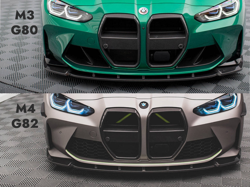 Maxton Design Carbon Fiber Front Grill + License Plate Holder Base BMW M4 G82 / M3 G80 - CF-BM-4-G82-M-G1-245V-P - Image 2