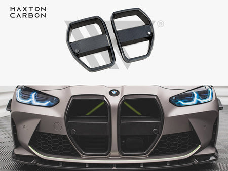 Maxton Design Carbon Fiber Front Grill + License Plate Holder Base BMW M4 G82 / M3 G80 - CF-BM-4-G82-M-G1-245V-P - Image 1
