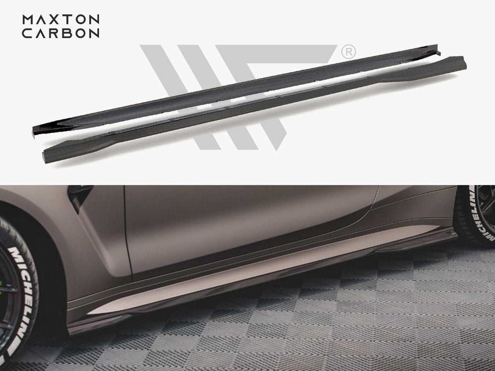 Maxton Design Carbon Fiber Side Skirts BMW M4 G82 - CF-BM-4-G82-M-SD1-245-P - Image 1
