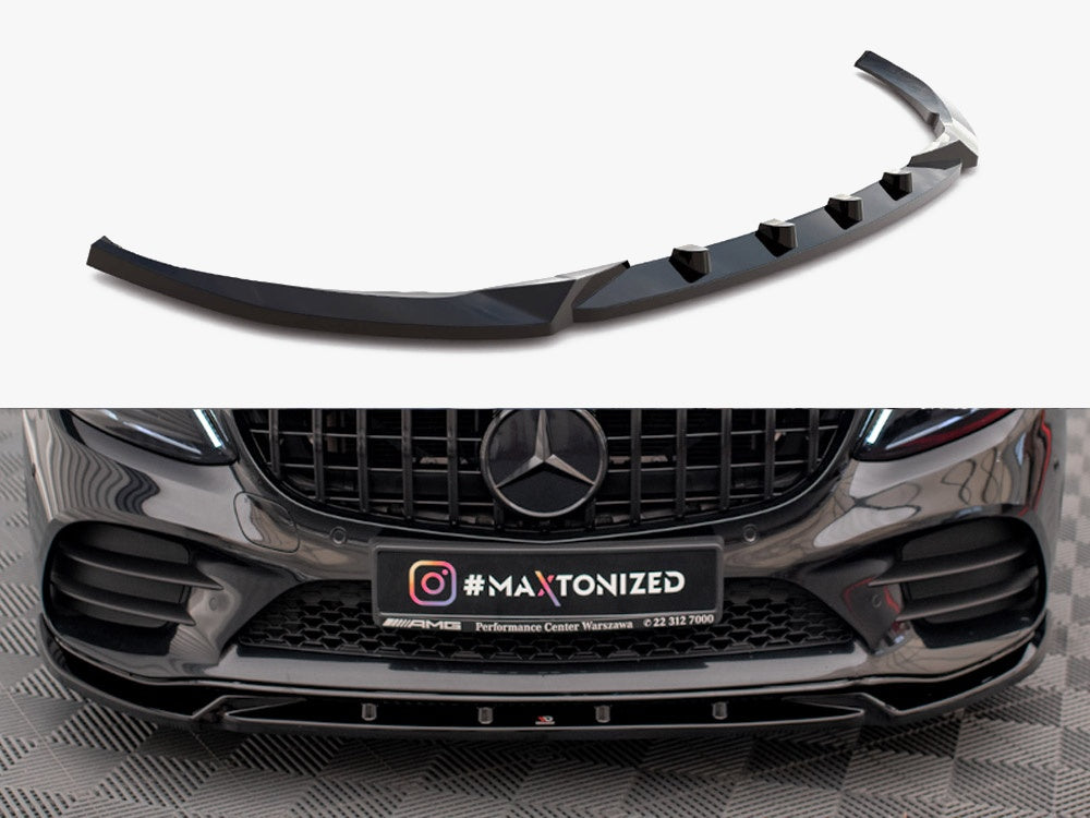 Maxton Design Front Splitter V.2 Mercedes-Benz C AMG Line Sedan / Coupe / Estate W205 / C205 / S205 Facelift - ME-C-205F-AMGLINE-C-FD2G - Image 1