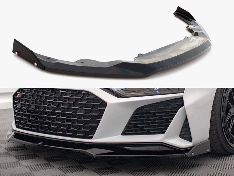 Maxton Design Front Splitter V.3 + Flaps Audi R8 Mk2 Facelift - AU-R8-2F-FD4G+FD4RG+FSF - Image 1