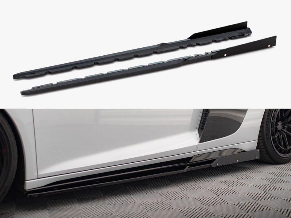Maxton Design Side Skirts Diffusers V.2 + Flaps Audi R8 Mk2 Facelift - AU-R8-2F-SD3G+SF - Image 1