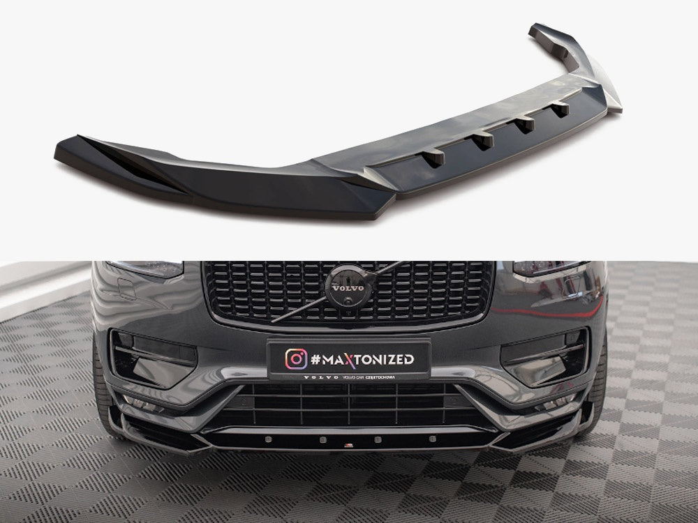 Maxton Design Front Splitter V.1 Volvo XC90 R-Design Mk2 Facelift - VO-XC90-2F-RDESIGN-FD1G - Image 1
