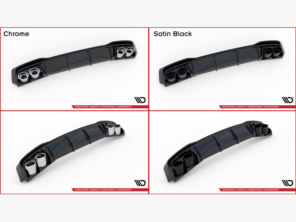 Rear Valance + Exhaust Ends Imitation Audi A7 S-Line C8 / S7 C8 / C8 Facelift / S7 Facelift