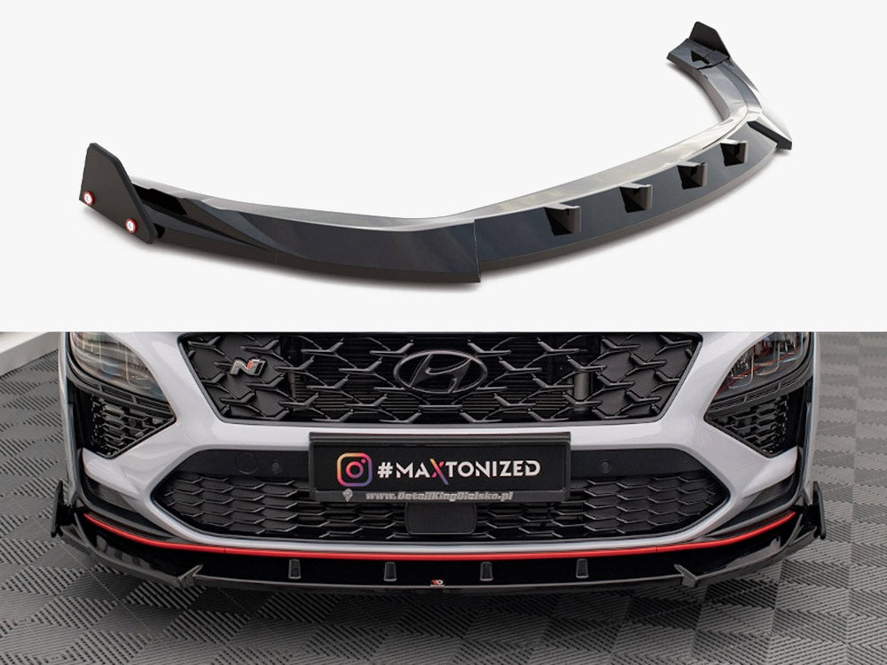 Maxton Design Front Splitter V.2 + Flaps Hyundai Kona N Mk1 - HY-KO-1-N-FD2G+FSF1B - Image 1