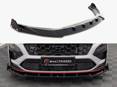Maxton Design Front Splitter V.2 + Flaps Hyundai Kona N Mk1 - HY-KO-1-N-FD2G+FSF1B - Image 1