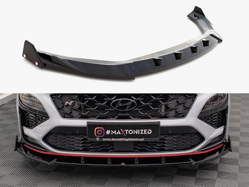 Maxton Design Front Splitter V.2 + Flaps Hyundai Kona N Mk1 - HY-KO-1-N-FD2G+FSF1B - Image 1
