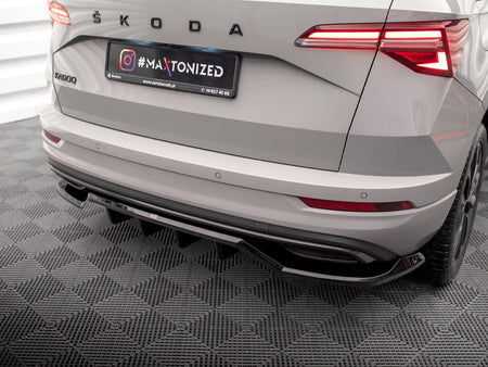 Rear Splitter (Vertical Bars) Skoda Karoq Sportline Mk1 Facelift - Carbon Look