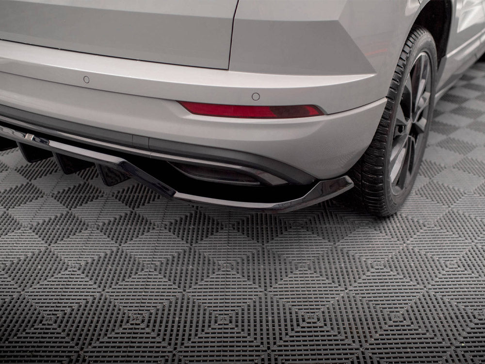 Rear Splitter (Vertical Bars) Skoda Karoq Sportline Mk1 Facelift - Carbon Look